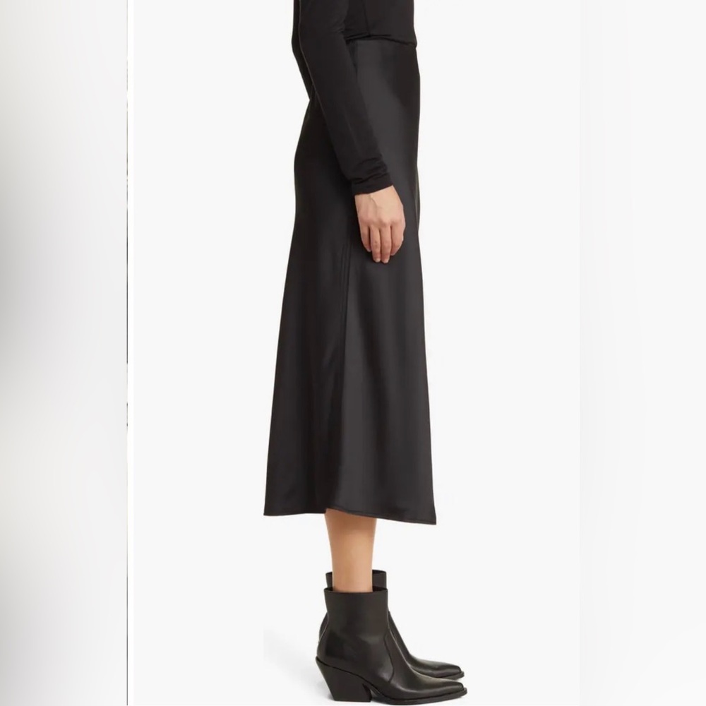Treasure & Bond Black bias cut midi Skirt